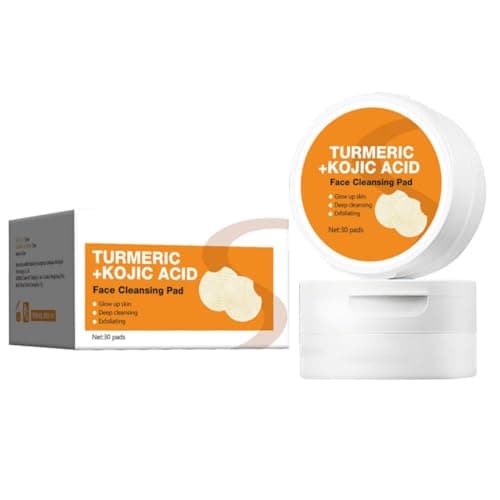 Image of CHUOZI Turmeric Kojic Cleansing Pads 30 Pcs,Cleaning Pad with and for,Balance Skin Oil And Water and Glow Up, Sponges for Face and Body