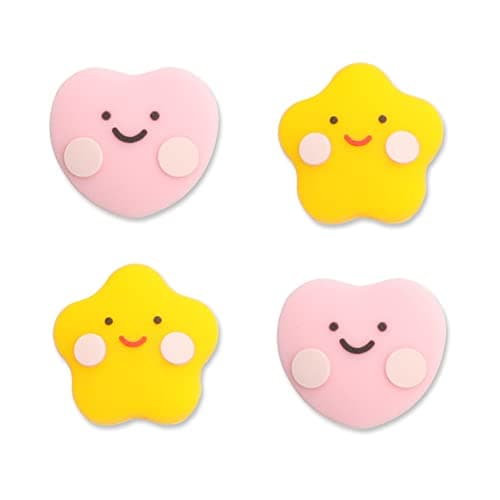 Image of PERFECTSIGHT Switch Thumb Grips, Cute Joystick Caps Thumbstick Cover for Nintendo Switch Lite/Switch OLED, 4 PCS Analog Stick Button Cover for NS Joycon Controller Accessories,Star and Heart