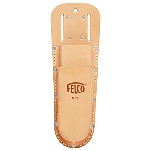 Image of Felco Leather Holster Model 911 Genuine Leather Double Holster Holds Two Items for all Felco Secateurs Belt Loop & Pocket Clip Garden Tools Plants Gardening Horticulture Vineyard Bonsai Topiary
