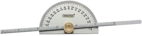 Image of Draper 37342 Protractor with Depth Gauge, 0°-180°, 0mm-150mm , Blue