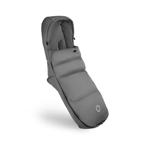 Image of Bugaboo Thermolite Performance Footmuff for Stroller or Pushchair, for Toddlers, with Removable Insert, Adjustable, Shoe Shield, Waterproof Zippers, Warm Cosy Toes in Moon Grey