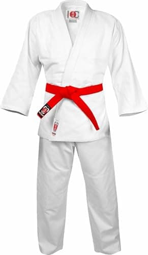 Image of Angry Ape Kano Kids 600 Judo Suit 500gsm 100% Cotton Gi White with FREE White Belt (155cm)