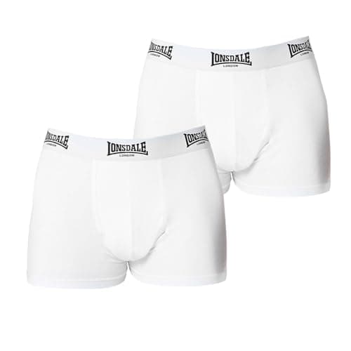 Image of Lonsdale Mens 2 Pack Trunks White M