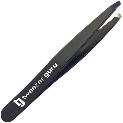 Image of Tweezer Guru Eyebrow Tweezers – Professional, Stainless Steel, Slanted Ingrown Hair Tweezers - Precision Splinter, Blackhead, Tick and Facial Hair Remover for Women and Men - Stocking Fillers