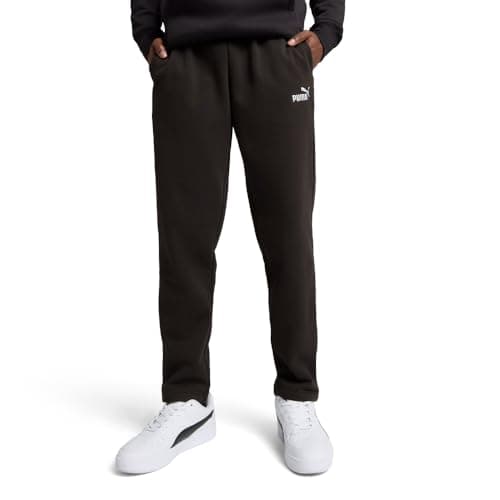 Image of PUMA Men's Essentials Fleece Sweatpants, Puma Black Open Leg Ss25, X-Large Tall