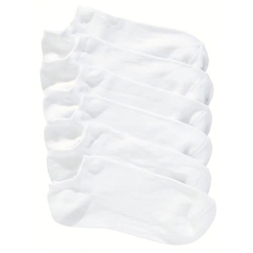 Image of Britwear 6 x Ladies Short Trainer Sport Socks (Cotton Blend) Colour:White Shoe Size:UK 4-6