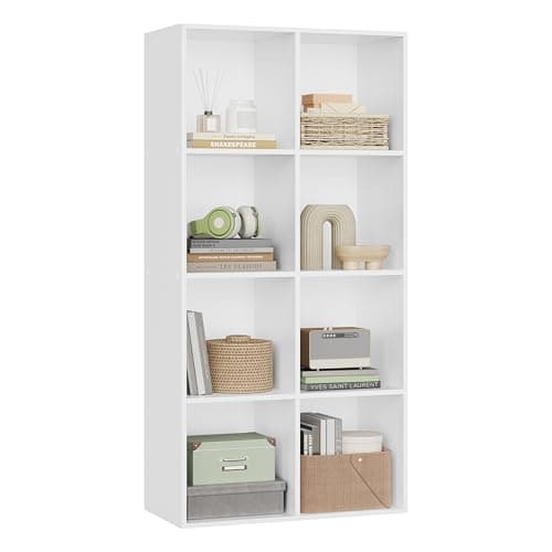 Image of WOLTU Bookcase, White Book Shelf 8 Storage Cubes Unit, Freestanding Bookcases for Living Room,Bedroom