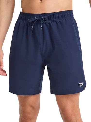 Image of Reebok Apparel Men's Turbo 2.0 7” Short, Standard Fit, Lightweight Stretch Poly Fabric, Vector Navy, Medium