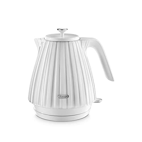 Image of De'Longhi Ballerina Electric Kettle, 360° Swivel Base, Water Level Indicator, Cord Storage, KBD3001.W, 3000 W, UK PLUG, White