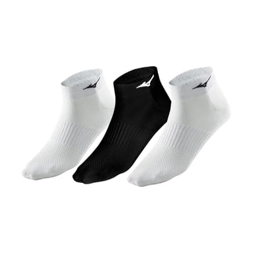 Image of Mizuno Men's Training Mid 3p Unisex Socks, White/White/Black, L