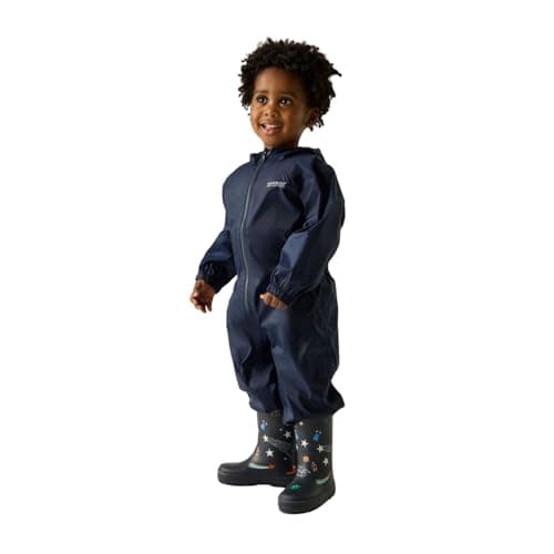Image of Regatta Toddlers Kids Puddle Suit Waterproof & Reflective All-in-One Rainsuit