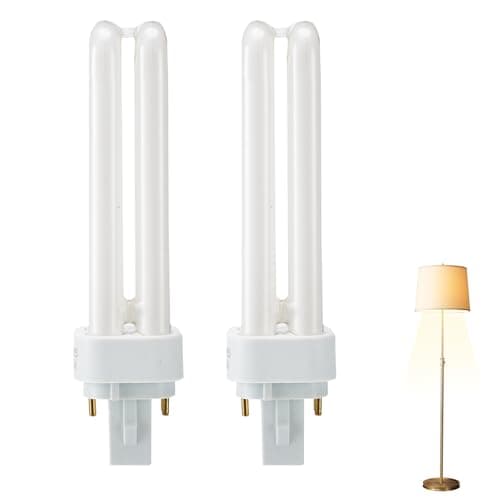 Image of 2PCS 18W Compact Fluorescent Lamp 4 Pin PLC G24q-2 220V Light Bulbs Cool White 4000K 1200LM 2U Double Turn Tube Energy Saving Lamp CFL Bathroom Light Bulbs Suitable for Corridor Bathroom Bedroom