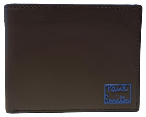Image of Paul Smith 'Contrast Logo' Compact Billfold Leather Wallet in Brown
