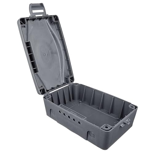 Image of Masterplug WBX-MS Weatherproof Electric Box for Outdoors, 345 x 220 x 126.5 mm, Grey