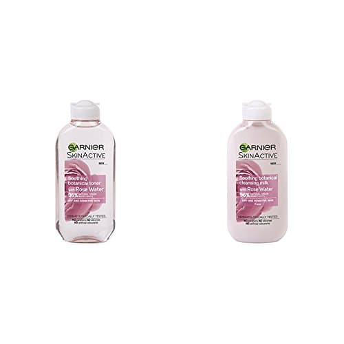 Image of Garnier Natural Rose Water Cleansing Milk and Toner Sensitive Skin, 200 ml