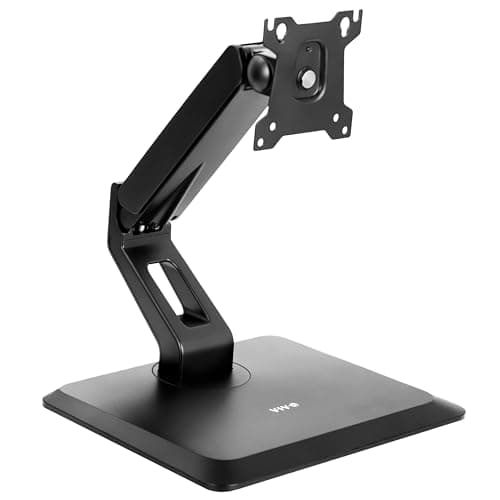 Image of VIVO Premium VESA Single 17 to 32 inch Computer Monitor & Touch Screen Desk Stand with Rotating Base, Freestanding Pneumatic Height Adjustable Arm Mount STAND-V001R