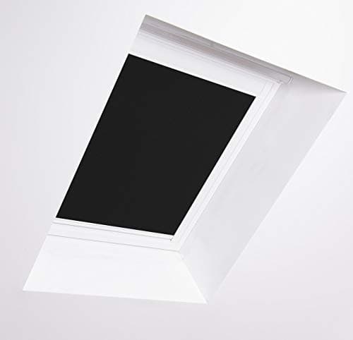 Image of Bloc Skylight Blind M08 for Velux Roof Windows, Black Blackout - White Aluminium Frame