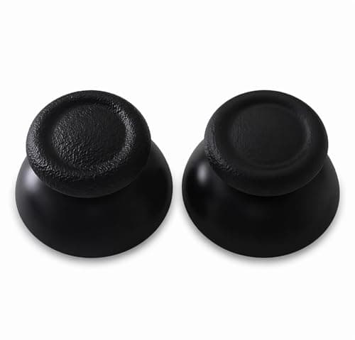 Image of AKORD 2 x Replacement Controller Analogue Thumbsticks for Sony PS4 - Rubberised Thumb Grip Stick Repair Kit for PlayStation 4 DualShock 4 - Black