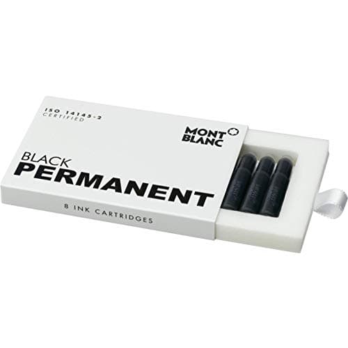 Image of Montblanc Ink Cartridges Permanent Black 107757 – Refill Ink in Black for Fountain Pens – Document-Proof – 8 Cartridges