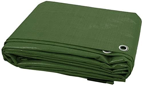 Image of 8 x 10 m Green Tarpaulin Waterproof Heavy Duty Tarp Sheet Cover, Groundsheet - Waterproof, Weatherproof, Frost-Resistant, UV Protection, Universal, Multipurpose, Reinforced Eyelets