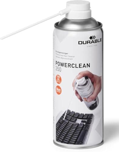 Image of Durable POWERCLEAN Strong Non-Flammable Air Duster - HFC-Free and Electronics Safe - PC and Keyboard Canned Air Cleaner - Compressed Spray Can - 350ml