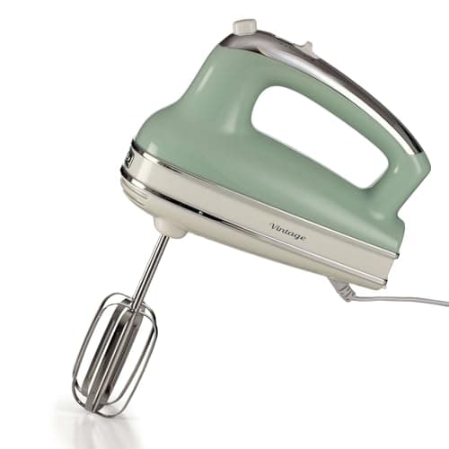 Image of Ariete 548/04 Retro Style Hand Mixer Electric Whisk, 5 Speed & Turbo Function, Eject Button, Vintage Style, Green
