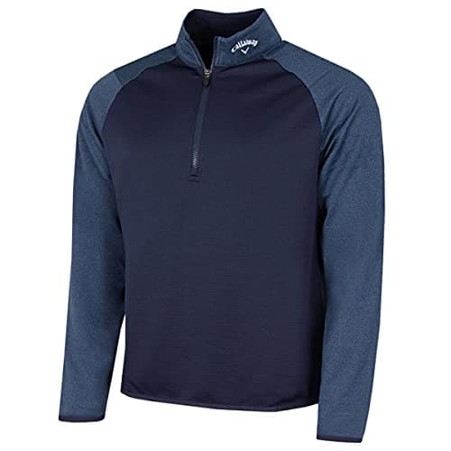 Image of Callaway Golf Mens Long Sleeve 1/4 Zip Waffle Sweater - Peacoat - XL