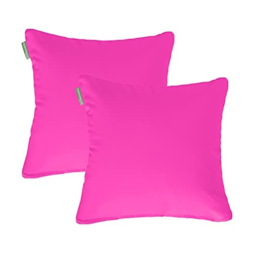 Image of Gardenista 18" Garden Scatter Cushion | Outdoor Water Resistant Garden Furniture Pillow | Soft and Comfy Patio Furniture Cushions | Throw Pillows for Sofa, Couch, Balcony - 2 Pack (Pink)