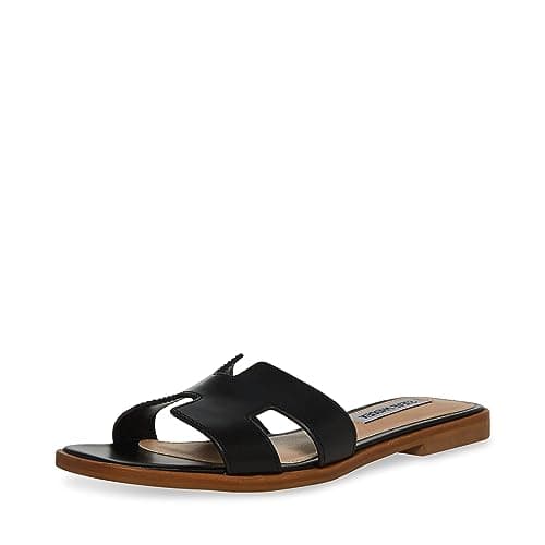Image of Steve Madden Women's Hadyn Sandal, Black Leather, 6.5 UK