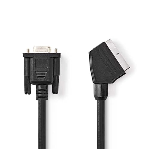Image of NEDIS 2m Scart to VGA cable/lead (Scart Male to VGA Female) - Black