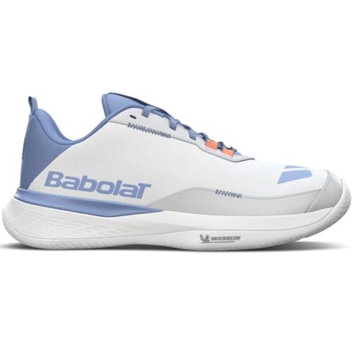 Image of Babolat Women's SFX Evo All Court Tennis Shoes, White/Forever Blue, 7 UK