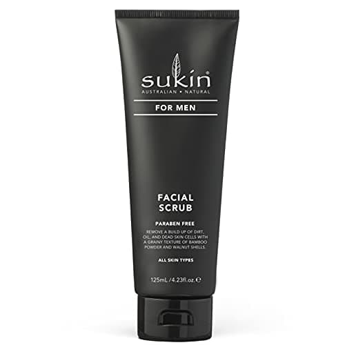 Image of Sukin For Men Face Scrub 125ml - with Bamboo Powder & Walnut Shells; cruelty free & vegan friendly - exfoliates the skin and removes dirt particles and impurities.