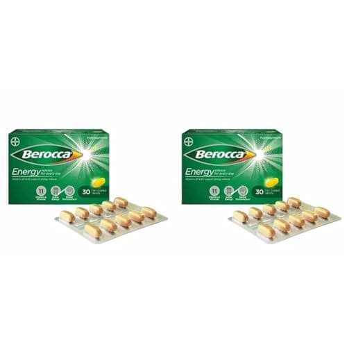 Image of Berocca Vitamin C Film Coated Energy Tablets with Magnesium, Vitamin B12 and Vitamin B Complex, 30 Count (Pack of 2) Tablets - 1 Months Supply