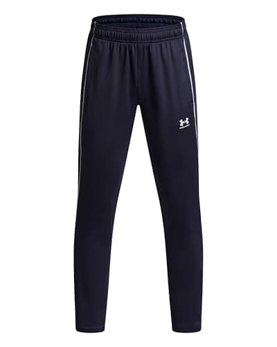 Image of Under Armour Boys' Challenger Training Pant, Comfortable and Stretchy Boys' Joggers with Ankle Zips, Tracksuit Bottoms for Sports, Athletics and Casual Wear,Midnight Navy / / White,YXL