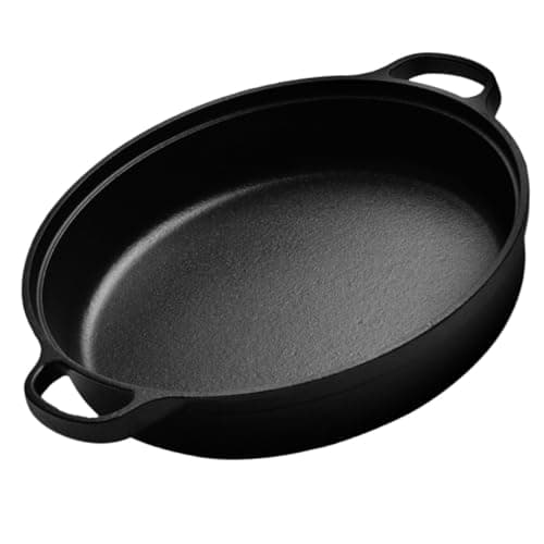 Image of Gadpiparty Cast Iron Saucepan Pot with Smooth Surface and Easy to Clean Features Practical Round Shape Iron Cooking Pot and Barbecue Use Sturdy Black Home Kitchen Cookware