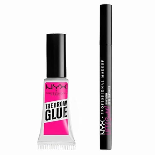 Image of NYX Professional Makeup Brow Gel and Tint Pen, The Brow Glue and Lift and Snatch, Instant Brow Styler for Laminated Brow Look and Flexibible Micro-Brush Tip Pen, Duo Pack