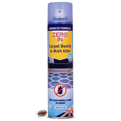 Image of Zero In Carpet Beetle & Moth Killer Spray – Effective Carpet Beetle & Moth Treatment for Carpets, Upholstery & Household Items – Long-Lasting, Odour-Free Formula - 300ml Aerosol