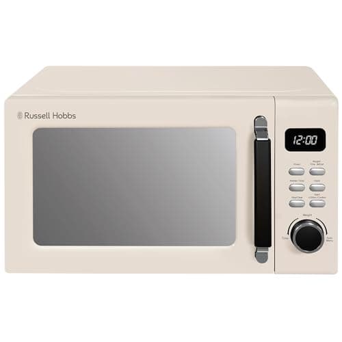 Image of Russell Hobbs RHM2026C STYLEVIA 20 Litre 800 W Cream Digital Microwave, 5 Power Levels, Mirror Finish, 8 Auto Cook Settings