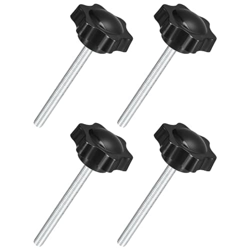Image of sourcing map 4Pcs M6 x 60mm Star Knobs, Plastic Hex Shaped Clamping Knob Screw Hand Tightening Replacement Knob for Umbrella Base Replacement knob