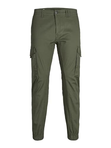 Image of Jack & Jones Men's Jjipaul Jjflake Akm 542 Olive Night Noos Trouser, Green (Olive Night), 32W 30L UK