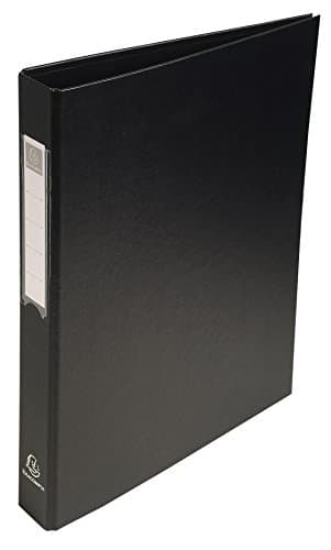 Image of Exacompta - Ref 51381E - PP-Covered Ring Binder - Suitable for Storing A4 Documents, 4 Rings, 40mm Spine, Holds Up To 400 Sheets, Sturdy Cardboard - Black