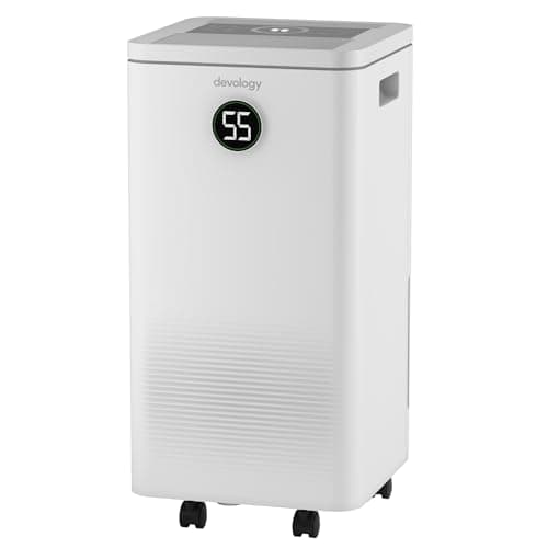Image of Devology 12L Home Dehumidifier with 2.5L Tank, HEPA Filter, Low-Noise Operation, Powerful Moisture Removal for Small & Medium Rooms, Bathrooms, Bedrooms, Utility Areas & Everyday Damp Prevention