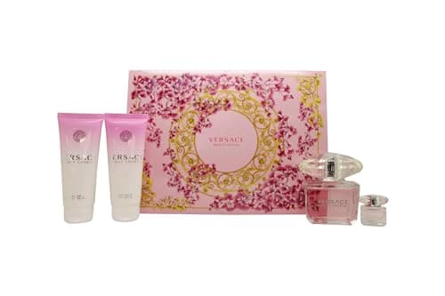Image of Versace Bright Crystal 4 Piece Gift Set: Eau De Toilette 90ml - Shower Gel 100ml - Body Lotion 100ml - Eau De Toilette 5ml