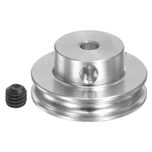 Image of sourcing map V-Type Pulley 3.17mm Bore 20mm Outer Dia Single Groove Aluminum Alloy for 3MM PU Round Belt Motor Shaft Drilling Machine
