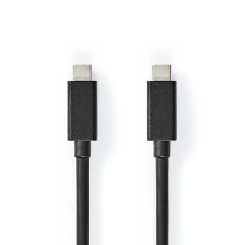 Image of NEDIS USB-C to USB-C Cable - 1m USB 3.2 Gen 2, 100W PD Fast Charging, 4K@60Hz Video, 20Gbps Data Transfer - USB Type-C Male to Male, PVC Jacket, Black