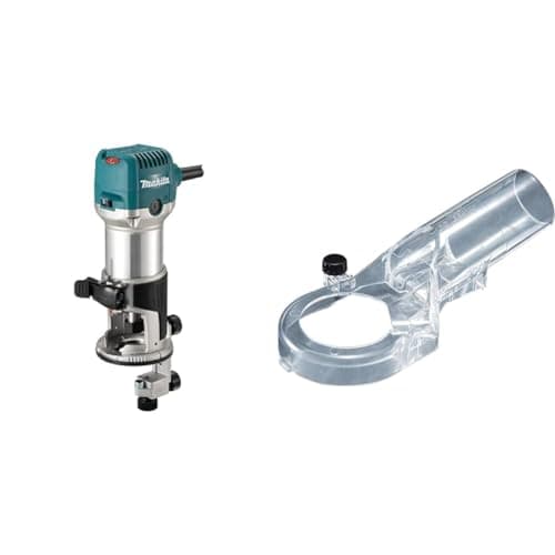 Image of Makita RT0702CX4/2 240V ¼” Router Trimmer Supplied with Trimmer Base & 194733-8 Dust Nozzle Set Mt361/Rp0900, Multi-Colour