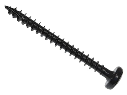 Image of Forgefix Spectre™ PZ Compatible Wood Screw Pan Black 4 x 40mm Box 200, feature a pan, pozidrive compatible, recessed head. Fully threaded with a sawtooth thread