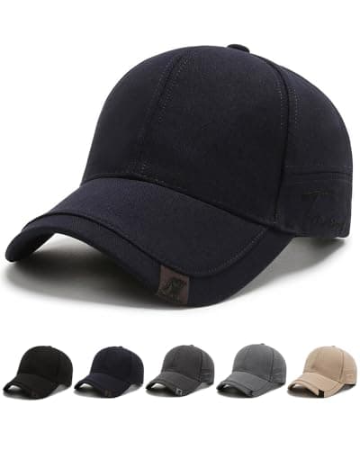 Image of CheChury Men Baseball Cap Adjustable Plain Embroidery Trucker Cap Sports Casual Cap for UK Breathable Sun Hat for Women Unisex,Navy