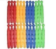 Image of Plastic Dolly Pegs pack of 24 multi coloured