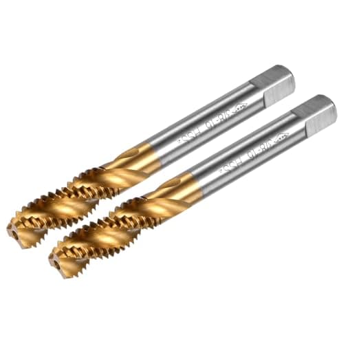 Image of M METERXITY 2-Pack 3/8-16 UNC Spiral Flute Thread Tap, HSS Titanium Coated Right Hand Threading Tap Screw for Drilling/Milling Machines/CNC Machine Tools, Tapping Tool